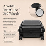 Aerolite FLX Front Opening Cabin Suitcase 55x40x20/23cm Expandable Carry On Luggage with Laptop Compartment USB Charging TSA Lock Silent Spinner Wheels 10 Year Warranty Black