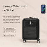 Aerolite FLX Front Opening Cabin Suitcase 55x40x20/23cm Expandable Carry On Luggage with Laptop Compartment USB Charging TSA Lock Silent Spinner Wheels 10 Year Warranty Black