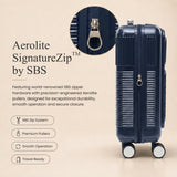 Aerolite FLX Front Opening Cabin Suitcase 55x40x20/23cm Expandable Carry On Luggage with Laptop Compartment USB Charging TSA Lock Silent Spinner Wheels 10 Year Warranty Blue