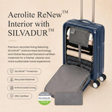 Aerolite FLX Front Opening Cabin Suitcase 55x40x20/23cm Expandable Carry On Luggage with Laptop Compartment USB Charging TSA Lock Silent Spinner Wheels 10 Year Warranty Blue