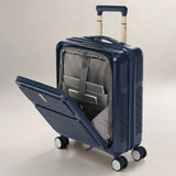 Aerolite FLX Front Opening Cabin Suitcase 55x40x20/23cm Expandable Carry On Luggage with Laptop Compartment USB Charging TSA Lock Silent Spinner Wheels 10 Year Warranty Blue