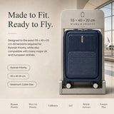 Aerolite FLX Front Opening Cabin Suitcase 55x40x20/23cm Expandable Carry On Luggage with Laptop Compartment USB Charging TSA Lock Silent Spinner Wheels 10 Year Warranty Blue