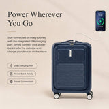 Aerolite FLX Front Opening Cabin Suitcase 55x40x20/23cm Expandable Carry On Luggage with Laptop Compartment USB Charging TSA Lock Silent Spinner Wheels 10 Year Warranty Blue