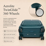Aerolite FLX Front Opening Cabin Suitcase 55x40x20/23cm Expandable Carry On Luggage with Laptop Compartment USB Charging TSA Lock Silent Spinner Wheels 10 Year Warranty Green