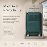 Aerolite FLX Front Opening Cabin Suitcase 55x40x20/23cm Expandable Carry On Luggage with Laptop Compartment USB Charging TSA Lock Silent Spinner Wheels 10 Year Warranty Green