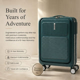 Aerolite FLX Front Opening Cabin Suitcase 55x40x20/23cm Expandable Carry On Luggage with Laptop Compartment USB Charging TSA Lock Silent Spinner Wheels 10 Year Warranty Green