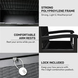 Olsen & Smith Outdoor Garden Storage Bench 265L – Weather-Resistant Rattan Effect Plastic Seat with Lockable Storage Box, Patio Furniture Chest for Tools, Cushions & Toys – Black