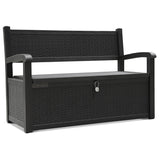 Olsen & Smith Outdoor Garden Storage Bench 265L – Weather-Resistant Rattan Effect Plastic Seat with Lockable Storage Box, Patio Furniture Chest for Tools, Cushions & Toys – Black