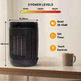 Olsen & Smith 1800W Smart Ceramic Space Heater Portable Electric Tabletop Heater with WiFi App Control Thermostat ECO Mode Timer Child Lock Alexa Google Home for Indoor Room Heating