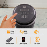 Olsen & Smith 1800W Smart Ceramic Space Heater Portable Electric Tabletop Heater with WiFi App Control Thermostat ECO Mode Timer Child Lock Alexa Google Home for Indoor Room Heating