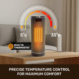 Olsen & Smith 1800W Smart Ceramic Space Heater Oscillating Portable Electric Heater with WiFi App Remote Control Thermostat ECO Mode Timer Child Lock Alexa Google Home for Indoor Room Heating
