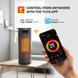 Olsen & Smith 1800W Smart Ceramic Space Heater Oscillating Portable Electric Heater with WiFi App Remote Control Thermostat ECO Mode Timer Child Lock Alexa Google Home for Indoor Room Heating