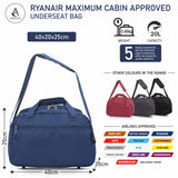 Aerolite (40x20x25cm) Approved for Ryanair Free Allowance, With 5 Years Guarantee, New and Improved 2025 Holdall Cabin Luggage Under Seat Flight Bag