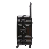 Aerolite Zipperless Aluminium Frame Trunk Suitcase 97.6L Large Checked Luggage with TSA Latch Locks Silent Hinomoto Wheels Polycarbonate Shell & 15 Year Warranty Black