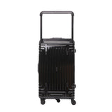 Aerolite Zipperless Aluminium Frame Trunk Suitcase 97.6L Large Checked Luggage with TSA Latch Locks Silent Hinomoto Wheels Polycarbonate Shell & 15 Year Warranty Black