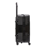 Aerolite Zipperless Aluminium Frame Trunk Suitcase 97.6L Large Checked Luggage with TSA Latch Locks Silent Hinomoto Wheels Polycarbonate Shell & 15 Year Warranty Black
