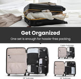 Aerolite packing cubes in 29 and 26 inch suitcases for organization