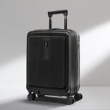 Aerolite M-Lite Smart 21” Cabin Suitcase – Silent & Smooth Hinomoto Wheels with Brake Button, Front Laptop Pocket, Durable PP Polypropylene, USB Charging, TSA Lock, 55x40x23cm