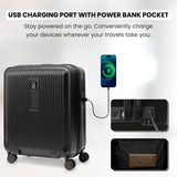 Aerolite M-Lite Premium 56x45x25cm Easyjet Plus Cabin Suitcase with USB Port, TSA Lock, Silent Hinomoto Wheels, Lightweight Polypropylene, 15-Year Warranty