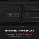Aerolite M-Lite Smart 21” Cabin Suitcase – Silent & Smooth Hinomoto Wheels with Brake Button, Front Laptop Pocket, Durable PP Polypropylene, USB Charging, TSA Lock, 55x40x23cm