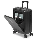 Aerolite M-Lite Smart 21” Cabin Suitcase – Silent & Smooth Hinomoto Wheels with Brake Button, Front Laptop Pocket, Durable PP Polypropylene, USB Charging, TSA Lock, 55x40x23cm
