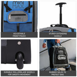 Aerolite MiniMAX Ryanair & Wizz Air 40x30x20 Maximum Size Cabin Hand Luggage Under Seat Trolley Backpack Carry On Bag 2 Wheel
