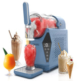 Olsen & Smith 3 in 1 Slushie Machine Frozen Drink Maker and Soft Serve Ice Cream Machine with Drinks Chiller Fast Compressor Cooling Self-Cleaning Touch Controls for Cocktails Milkshakes Frappes Iced Coffee Blue