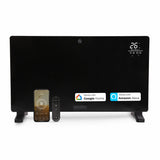 Olsen & Smith 2500W Smart Glass Panel Electric Heater WiFi Enabled Radiator with App Control Alexa Google Home Thermostat Timer Wall Mounted or Freestanding Energy Efficient Black