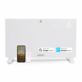 Olsen & Smith 2500W Smart Glass Panel Electric Heater WiFi Enabled Radiator with App Control Alexa Google Home Thermostat Timer Wall Mounted or Freestanding Energy Efficient White