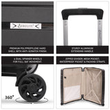 Aerolite 28” Large 100L Lightweight Polypropylene (PP) Check-In Suitcase – Hard Shell Luggage with Spinner Wheels, TSA Lock & Waterproof Pocket, Black