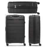 Aerolite 28” Large 100L Lightweight Polypropylene (PP) Check-In Suitcase – Hard Shell Luggage with Spinner Wheels, TSA Lock & Waterproof Pocket, Black