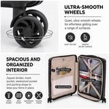 Aerolite Premium PP 2 Piece Luggage Set Expandable Cabin 21 Inch and Large 28 Inch Polypropylene Hard Shell Suitcases with TSA Locks 4 Dual Spinner Wheels Lightweight Travel Luggage Set Black
