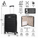 Aerolite Premium PP 2 Piece Luggage Set Expandable Cabin 21 Inch and Large 28 Inch Polypropylene Hard Shell Suitcases with TSA Locks 4 Dual Spinner Wheels Lightweight Travel Luggage Set Black