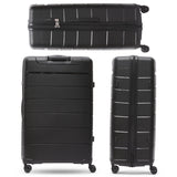 Aerolite 32” XL 144L Polypropylene (PP) Checked Luggage – Lightweight Extra Large Hard Shell Suitcase with 4 Spinner Wheels, TSA Lock & Waterproof Pocket – Black
