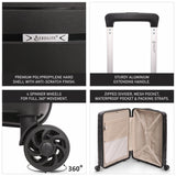 Aerolite 24” Medium 67L Lightweight Polypropylene (PP) Check-In Suitcase – Hard Shell Luggage with Spinner Wheels, TSA Lock & Organised Interior, Black