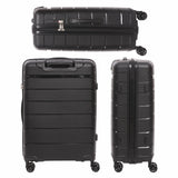 Aerolite 24” Medium 67L Lightweight Polypropylene (PP) Check-In Suitcase – Hard Shell Luggage with Spinner Wheels, TSA Lock & Organised Interior, Black