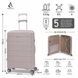 Aerolite 24” Medium 67L Lightweight Polypropylene (PP) Check-In Suitcase – Hard Shell Luggage with Spinner Wheels, TSA Lock & Organised Interior, Cream
