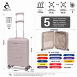 Aerolite Premium PP 2 Piece Luggage Set Expandable 21 Inch Cabin and 28 Inch Large Polypropylene Hard Shell Suitcases with Dual Spinner Wheels, TSA Lock and Lightweight Travel Luggage Cream