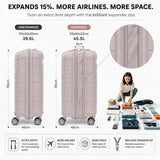 Aerolite Premium PP 2 Piece Luggage Set Expandable 21 Inch Cabin and 28 Inch Large Polypropylene Hard Shell Suitcases with Dual Spinner Wheels, TSA Lock and Lightweight Travel Luggage Cream