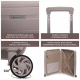 Aerolite 28” Large 100L Lightweight Polypropylene (PP) Check-In Suitcase – Hard Shell Luggage with Spinner Wheels, TSA Lock & Waterproof Pocket, Cream