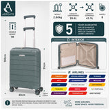 Aerolite Premium PP 2 Piece Luggage Set Expandable Cabin 21 Inch and Large 28 Inch Polypropylene Hard Shell Suitcases with TSA Locks 4 Dual Spinner Wheels Lightweight Travel Luggage Set Dark Green