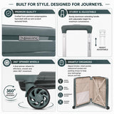 Aerolite Premium PP 2 Piece Luggage Set Expandable Cabin 21 Inch and Large 28 Inch Polypropylene Hard Shell Suitcases with TSA Locks 4 Dual Spinner Wheels Lightweight Travel Luggage Set Dark Green
