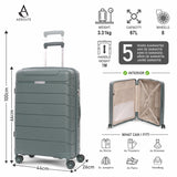 Aerolite 24” Medium 67L Lightweight Polypropylene (PP) Check-In Suitcase – Hard Shell Luggage with Spinner Wheels, TSA Lock & Organised Interior, Green