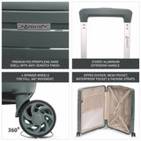 Aerolite 24” Medium 67L Lightweight Polypropylene (PP) Check-In Suitcase – Hard Shell Luggage with Spinner Wheels, TSA Lock & Organised Interior, Green