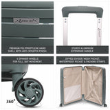 Aerolite 28” Large 100L Lightweight Polypropylene (PP) Check-In Suitcase – Hard Shell Luggage with Spinner Wheels, TSA Lock & Waterproof Pocket, Green