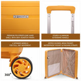Aerolite 32” XL 144L Polypropylene (PP) Checked Luggage – Lightweight Extra Large Hard Shell Suitcase with 4 Spinner Wheels, TSA Lock & Waterproof Pocket – Mango