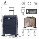 Aerolite 24” Medium 67L Lightweight Polypropylene (PP) Check-In Suitcase – Hard Shell Luggage with Spinner Wheels, TSA Lock & Organised Interior, Navy