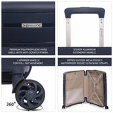 Aerolite 24” Medium 67L Lightweight Polypropylene (PP) Check-In Suitcase – Hard Shell Luggage with Spinner Wheels, TSA Lock & Organised Interior, Navy