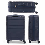 Aerolite 24” Medium 67L Lightweight Polypropylene (PP) Check-In Suitcase – Hard Shell Luggage with Spinner Wheels, TSA Lock & Organised Interior, Navy