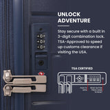 Aerolite 24” Medium 67L Lightweight Polypropylene (PP) Check-In Suitcase – Hard Shell Luggage with Spinner Wheels, TSA Lock & Organised Interior, Navy